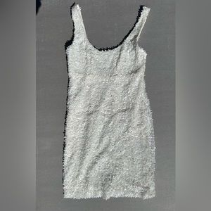 Suzi Chin for Maggi Boutique Shimmery / Sequin White Mini Dress Size 4